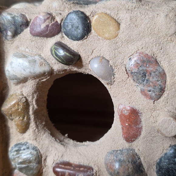 Rustic Stone and Wood Handmade Birdhouse - Picture 7 of 8